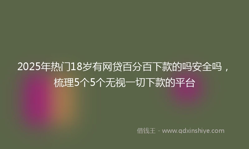 2025年热门18岁有网贷百分百下款的吗安全吗，梳理5个5个无视一切下款的平台