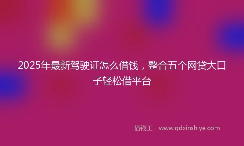 2025年最新驾驶证怎么借钱，整合五个网贷大口子轻松借平台