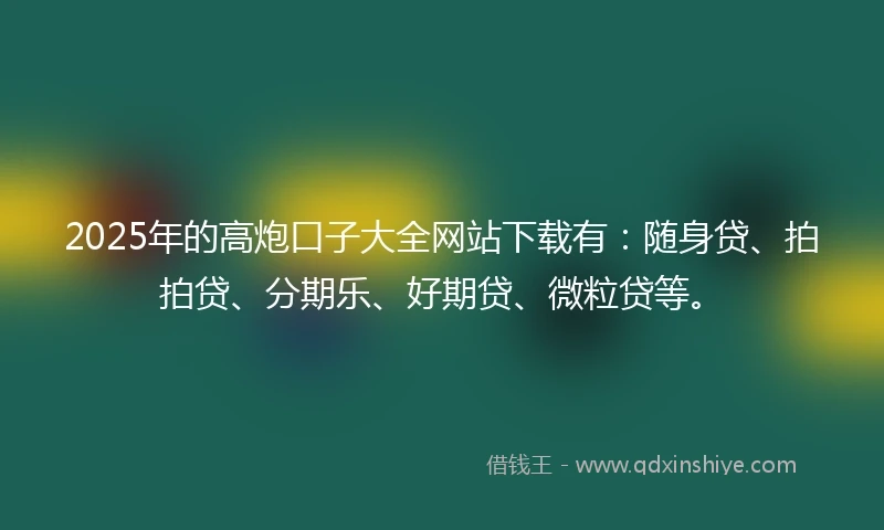 2025年的高炮口子大全网站下载有：随身贷、拍拍贷、分期乐、好期贷、微粒贷等。