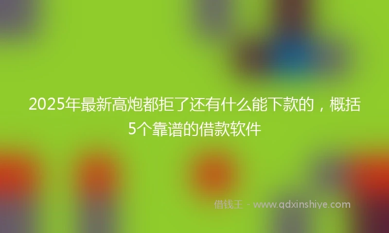 2025年最新高炮都拒了还有什么能下款的，概括5个靠谱的借款软件