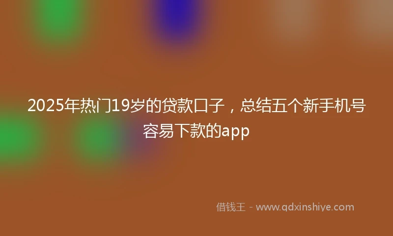 2025年热门19岁的贷款口子，总结五个新手机号容易下款的app