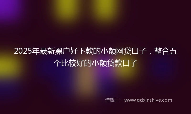 2025年最新黑户好下款的小额网贷口子，整合五个比较好的小额贷款口子