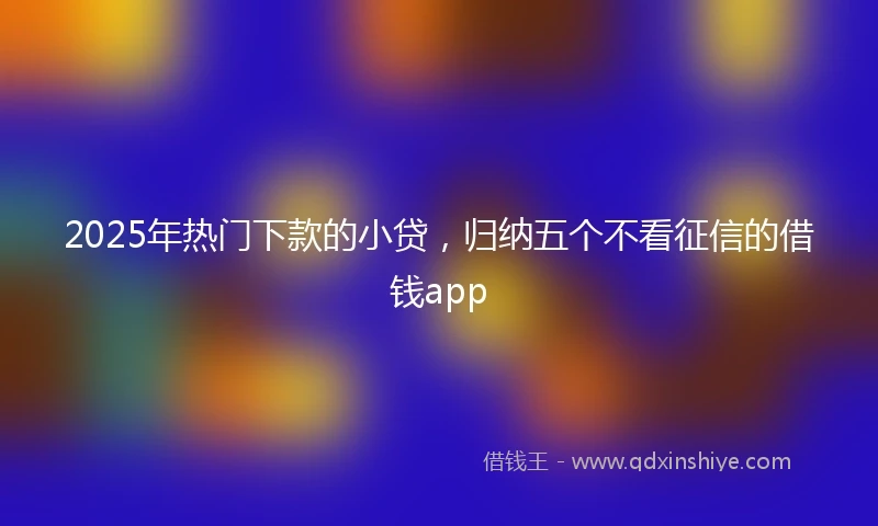 2025年热门下款的小贷，归纳五个不看征信的借钱app