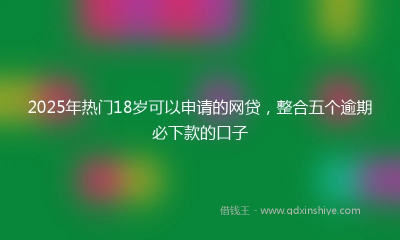 2025年热门18岁可以申请的网贷,整合五个逾期必下款的口子