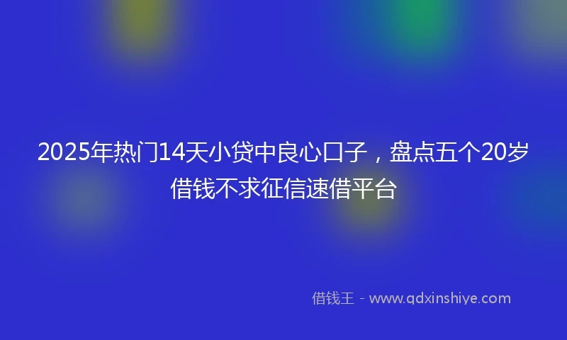 2025年热门14天小贷中良心口子，盘点五个20岁借钱不求征信速借平台