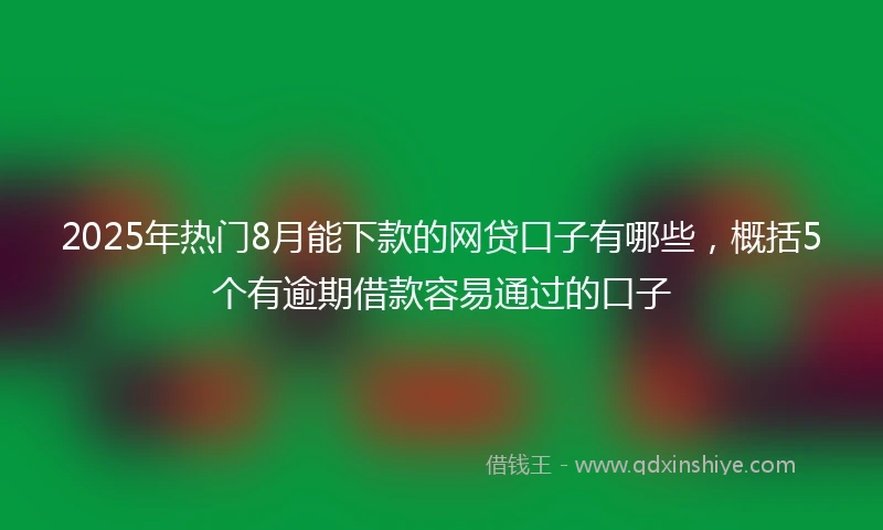 2025年热门8月能下款的网贷口子有哪些，概括5个有逾期借款容易通过的口子