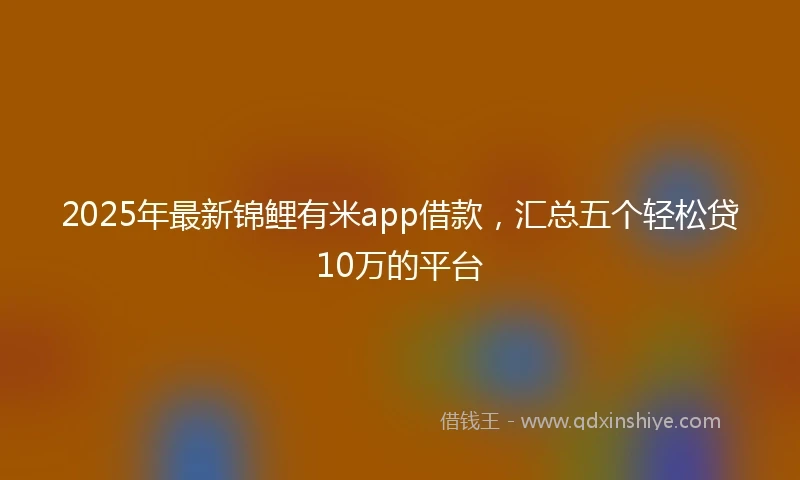 2025年最新锦鲤有米app借款，汇总五个轻松贷10万的平台