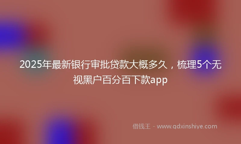 2025年最新银行审批贷款大概多久，梳理5个无视黑户百分百下款app