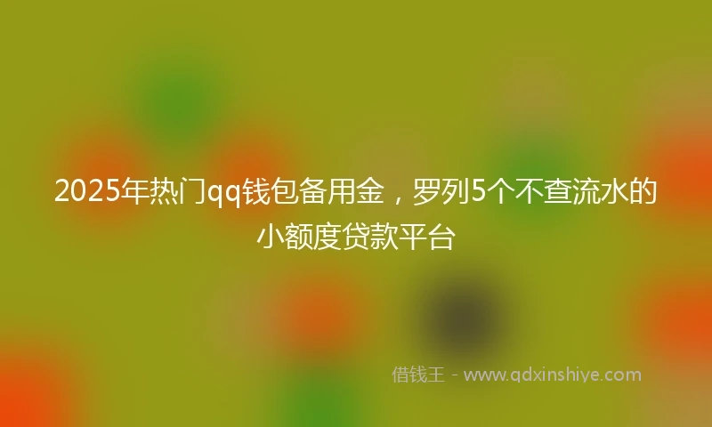 2025年热门qq钱包备用金，罗列5个不查流水的小额度贷款平台