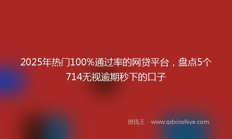 2025年热门100%通过率的网贷平台，盘点5个714无视逾期秒下的口子