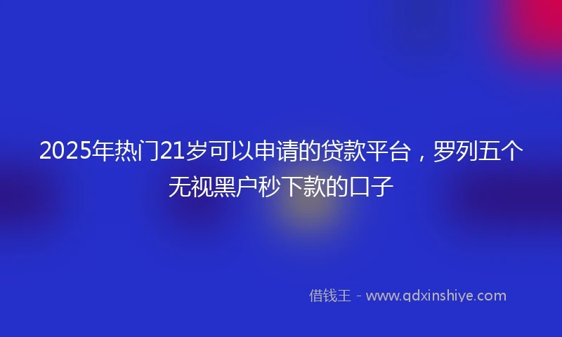 2025年热门21岁可以申请的贷款平台,罗列五个无视黑户秒下款的口子