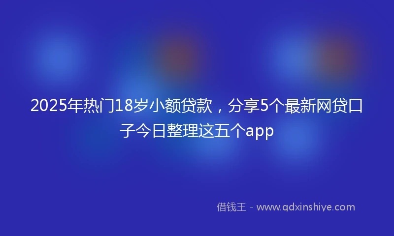 2025年热门18岁小额贷款，分享5个最新网贷口子今日整理这五个app