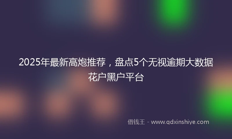 2025年最新高炮推荐，盘点5个无视逾期大数据花户黑户平台