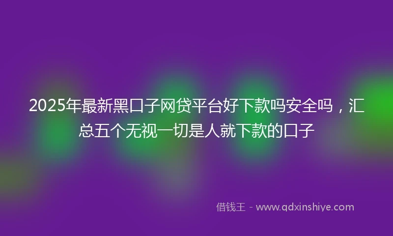 2025年最新黑口子网贷平台好下款吗安全吗，汇总五个无视一切是人就下款的口子
