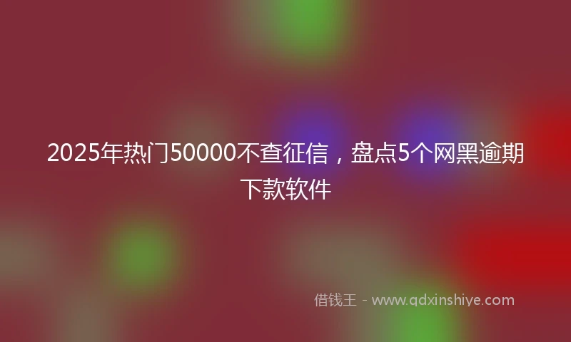 2025年热门50000不查征信，盘点5个网黑逾期下款软件