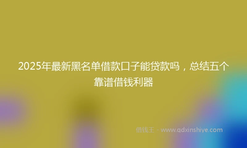 2025年最新黑名单借款口子能贷款吗，总结五个靠谱借钱利器