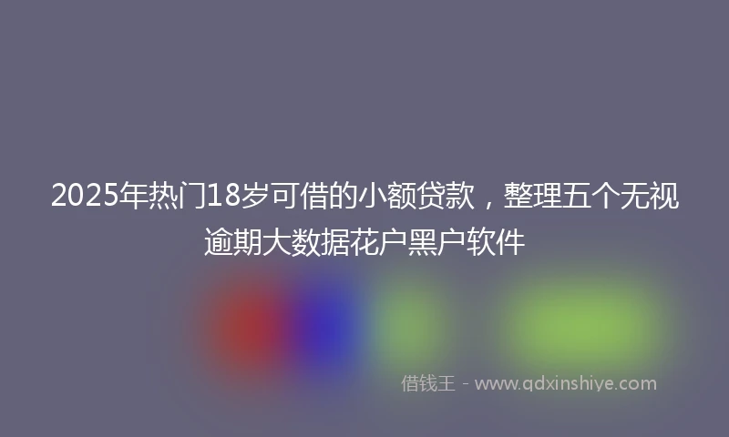2025年热门18岁可借的小额贷款，整理五个无视逾期大数据花户黑户软件