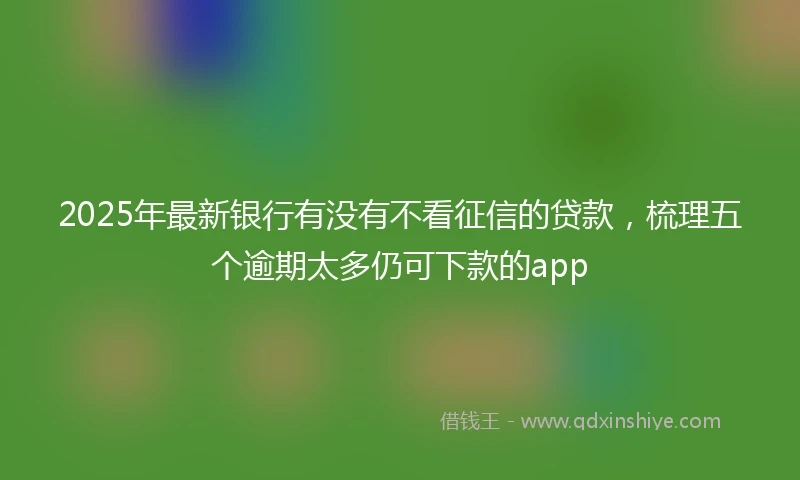 2025年最新银行有没有不看征信的贷款，梳理五个逾期太多仍可下款的app