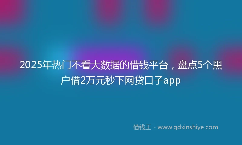 2025年热门不看大数据的借钱平台,盘点5个黑户借2万元秒下网贷口子app