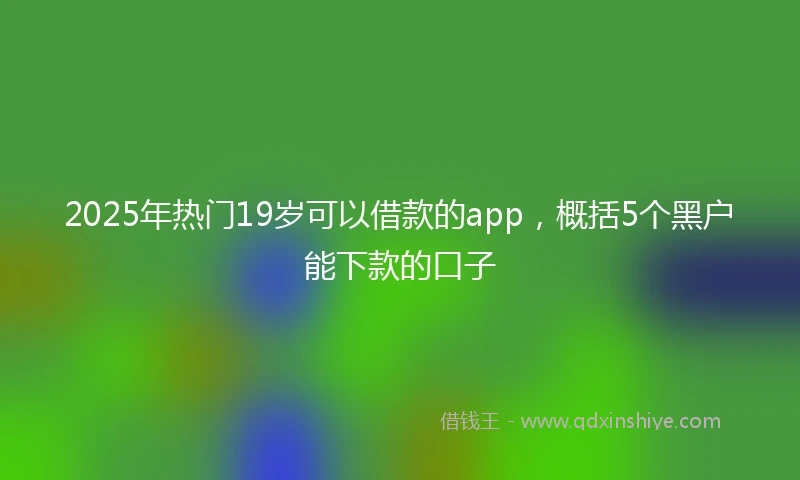 2025年热门19岁可以借款的app,概括5个黑户能下款的口子