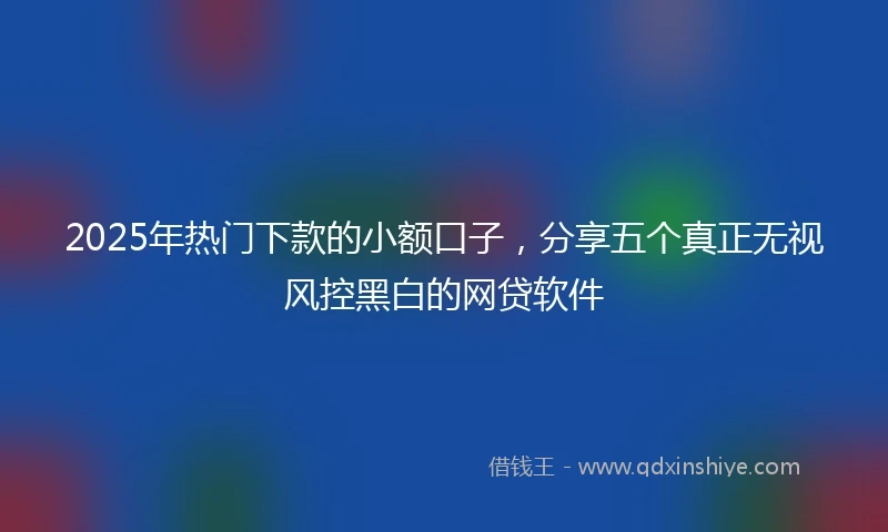 2025年热门下款的小额口子，分享五个真正无视风控黑白的网贷软件