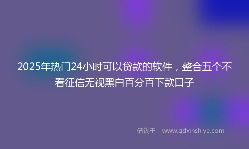 2025年热门24小时可以贷款的软件，整合五个不看征信无视黑白百分百下款口子