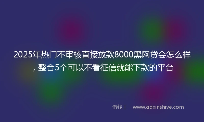 2025年热门不审核直接放款8000黑网贷会怎么样，整合5个可以不看征信就能下款的平台