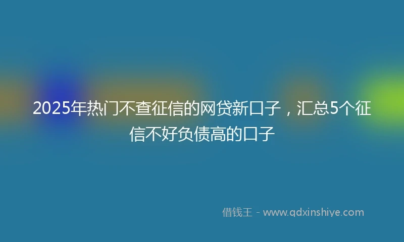 2025年热门不查征信的网贷新口子,汇总5个征信不好负债高的口子