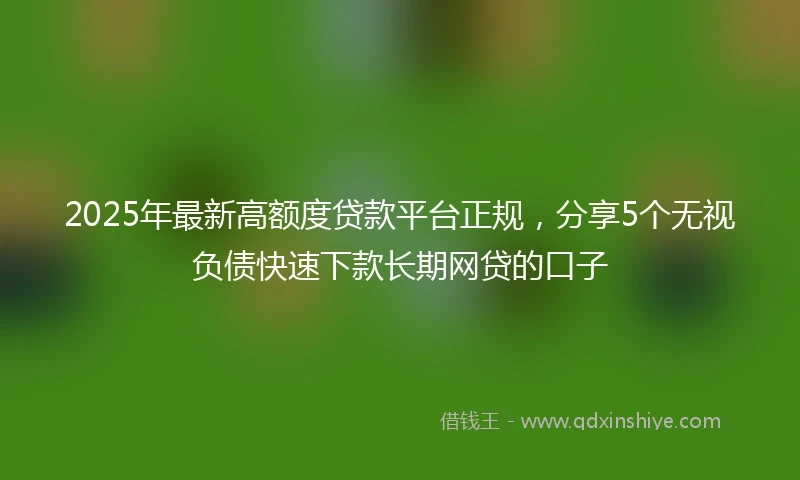 2025年最新高额度贷款平台正规，分享5个无视负债快速下款长期网贷的口子
