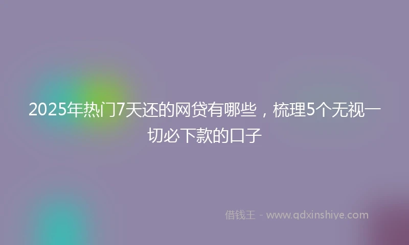 2025年热门7天还的网贷有哪些,梳理5个无视一切必下款的口子