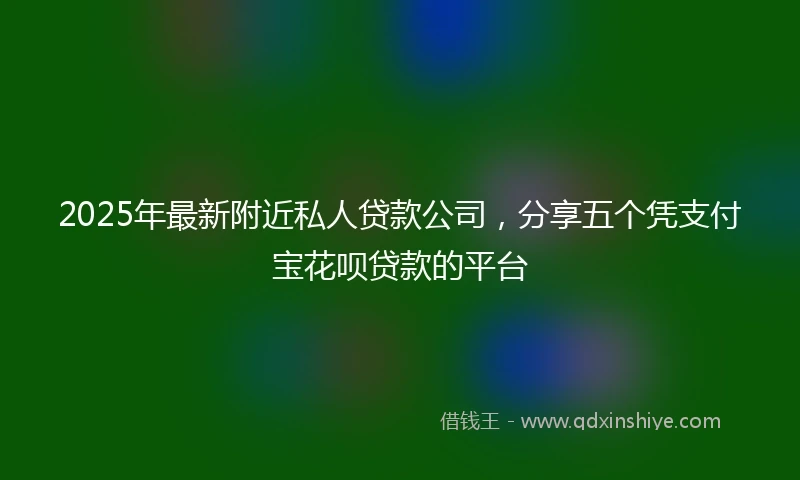 2025年最新附近私人贷款公司，分享五个凭支付宝花呗贷款的平台