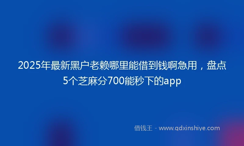 2025年最新黑户老赖哪里能借到钱啊急用，盘点5个芝麻分700能秒下的app