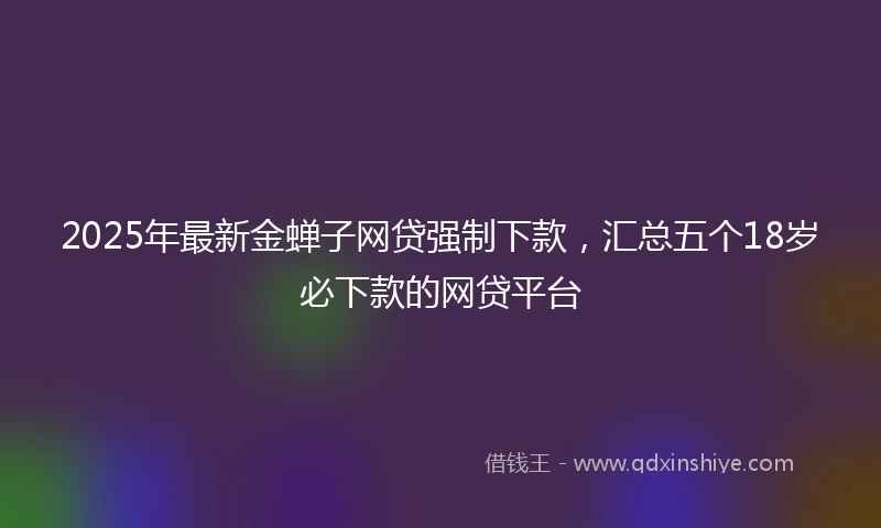 2025年最新金蝉子网贷强制下款，汇总五个18岁必下款的网贷平台