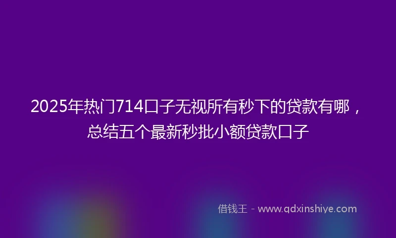 2025年热门714口子无视所有秒下的贷款有哪，总结五个最新秒批小额贷款口子