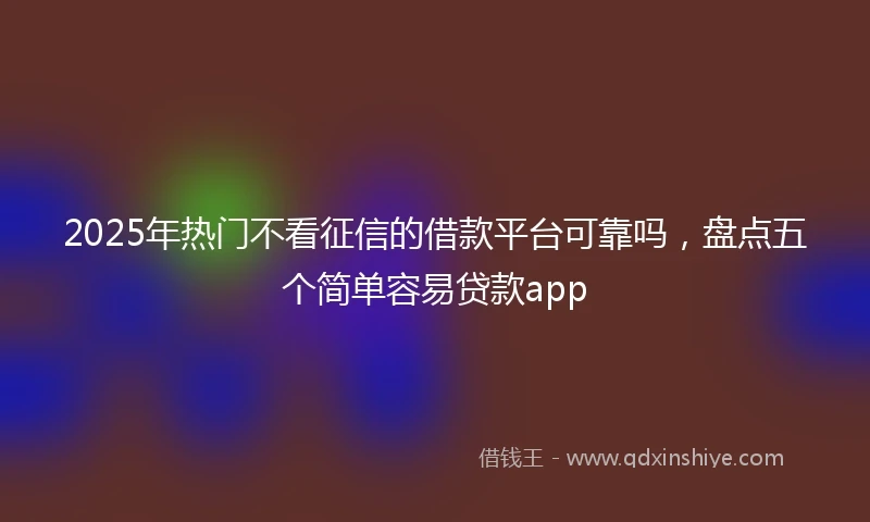 2025年热门不看征信的借款平台可靠吗,盘点五个简单容易贷款app