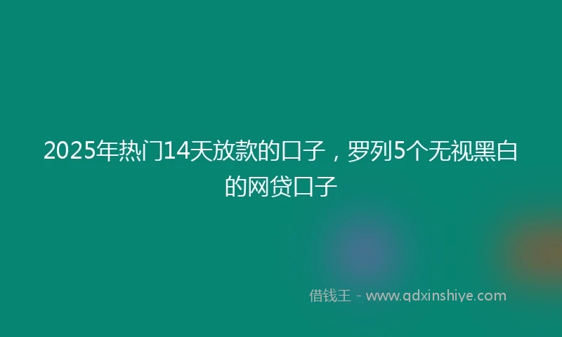 2025年热门14天放款的口子，罗列5个无视黑白的网贷口子