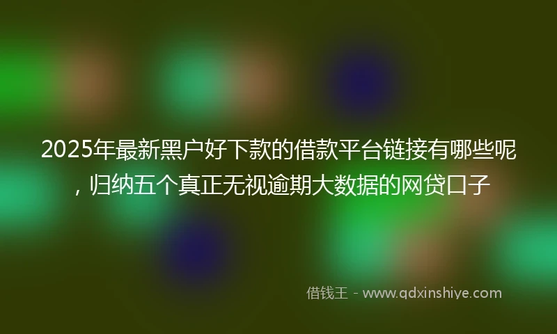 2025年最新黑户好下款的借款平台链接有哪些呢,归纳五个真正无视逾期大数据的网贷口子