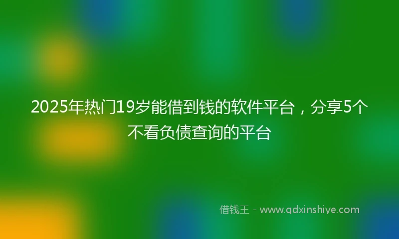 2025年热门19岁能借到钱的软件平台，分享5个不看负债查询的平台