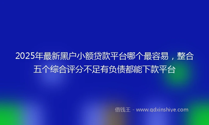 2025年最新黑户小额贷款平台哪个最容易，整合五个综合评分不足有负债都能下款平台