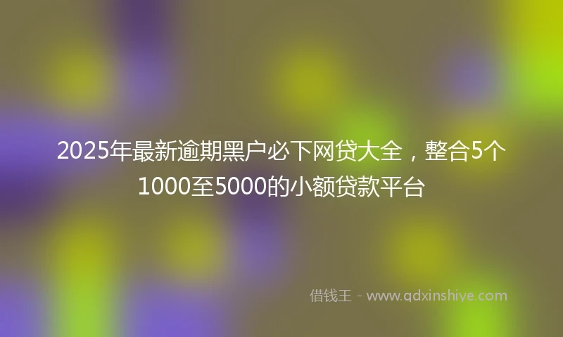 2025年最新逾期黑户必下网贷大全,整合5个1000至5000的小额贷款平台