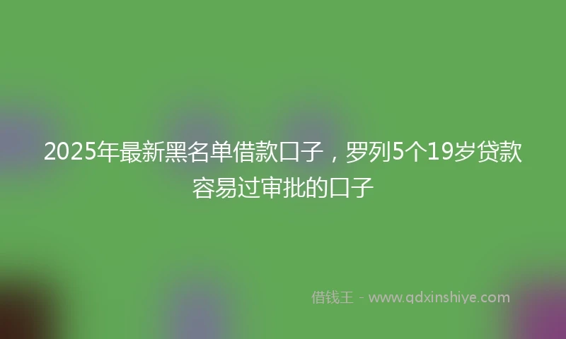 2025年最新黑名单借款口子，罗列5个19岁贷款容易过审批的口子