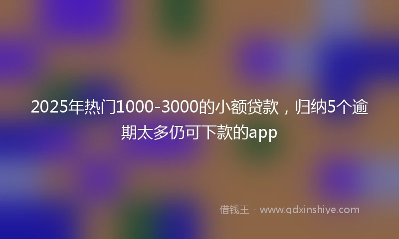 2025年热门1000-3000的小额贷款，归纳5个逾期太多仍可下款的app