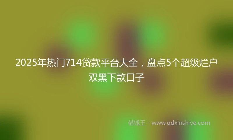 2025年热门714贷款平台大全，盘点5个超级烂户双黑下款口子