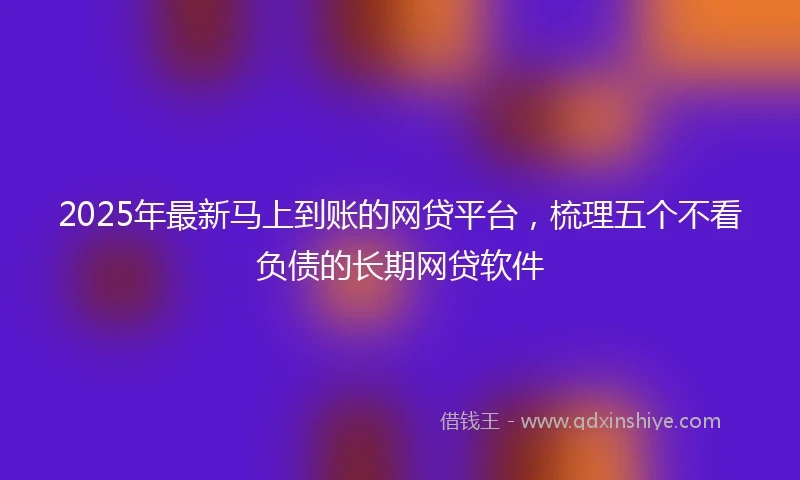 2025年最新马上到账的网贷平台，梳理五个不看负债的长期网贷软件