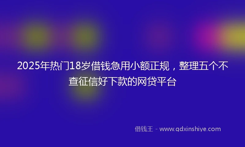 2025年热门18岁借钱急用小额正规，整理五个不查征信好下款的网贷平台