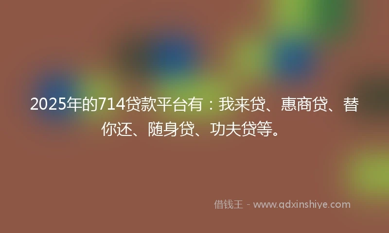 2025年的714贷款平台有：我来贷、惠商贷、替你还、随身贷、功夫贷等。