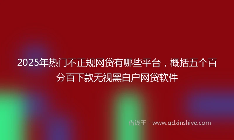 2025年热门不正规网贷有哪些平台，概括五个百分百下款无视黑白户网贷软件