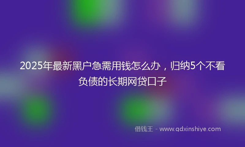 2025年最新黑户急需用钱怎么办，归纳5个不看负债的长期网贷口子