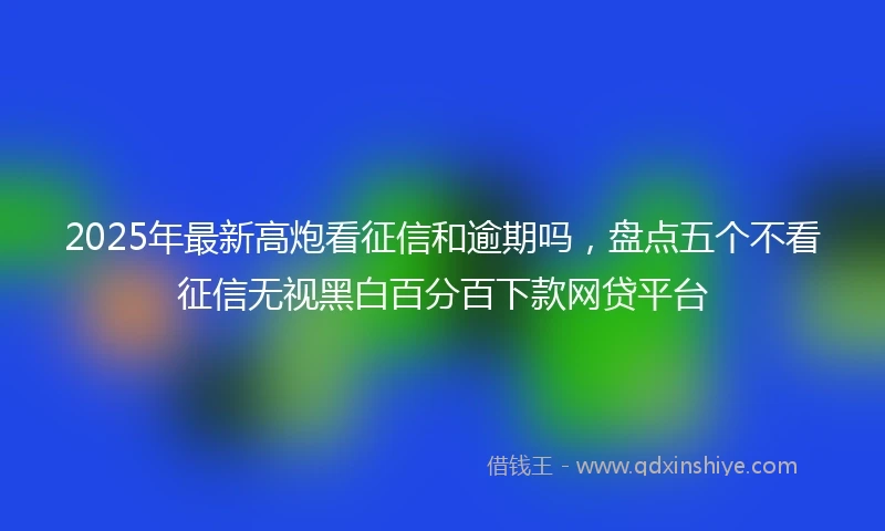 2025年最新高炮看征信和逾期吗，盘点五个不看征信无视黑白百分百下款网贷平台