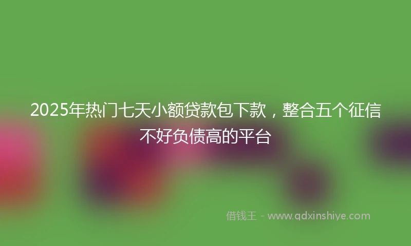 2025年热门七天小额贷款包下款,整合五个征信不好负债高的平台